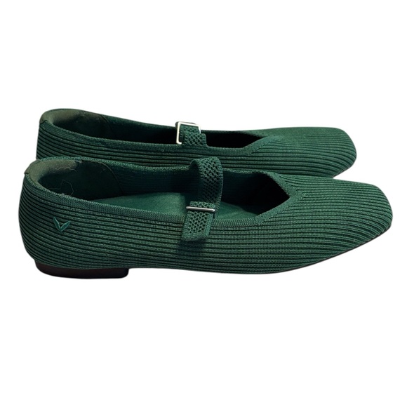 Vivaia Margot Square-Toe Mary Janes Size 39.5 US 8.5 Forest Green Office Party - Picture 2 of 9